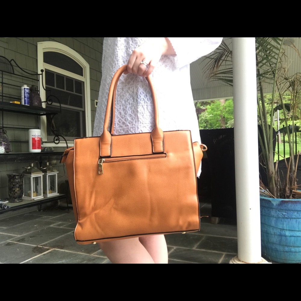 Brown pleather bag